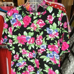 Tan Jay Mix 'N Match Two Piece Set Blouse and Skirt - Floral Print